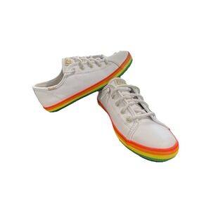 Keds Kickstart Sneakers, White/Rainbow, Big Kids 2M